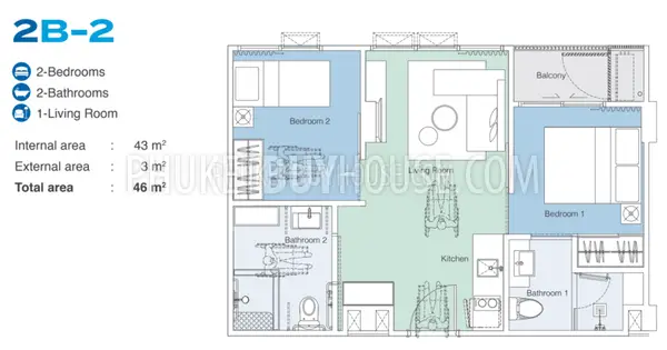 LAG7104: 2-Bedroom Unit in Bang Tao. Photo #4