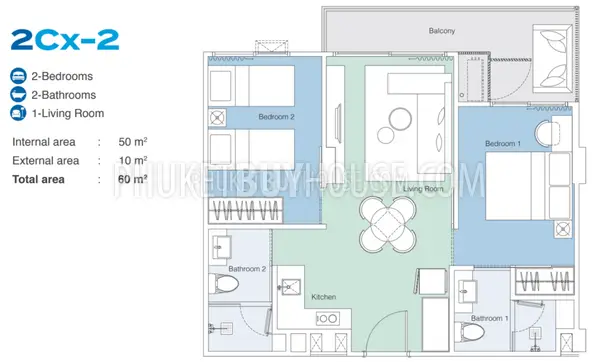 LAG7104: 2-Bedroom Unit in Bang Tao. Photo #5