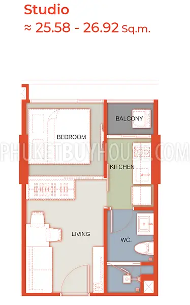TAL22425: New Stylish Studio Apartment in a Modern Condominium in Talang for Sale. 照片 #4