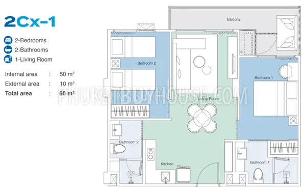 LAG7104: 2-Bedroom Unit in Bang Tao. Photo #6