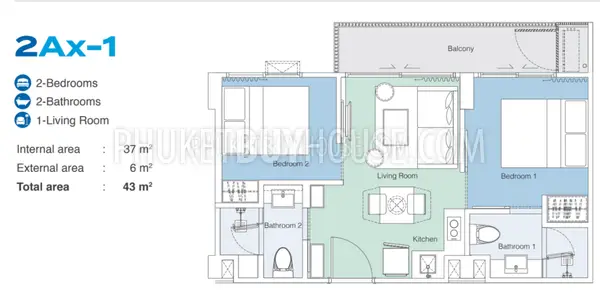 LAG7104: 2-Bedroom Unit in Bang Tao. Photo #14