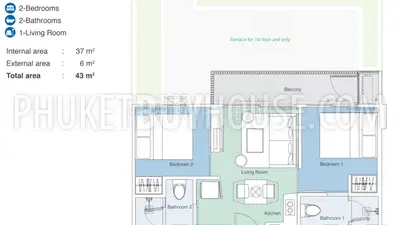 LAG7104: 2-Bedroom Unit in Bang Tao. Photo #13