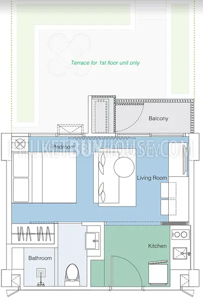 LAG7105: Studio 29 sq.m. in prime location of Bang Tao. Photo #3