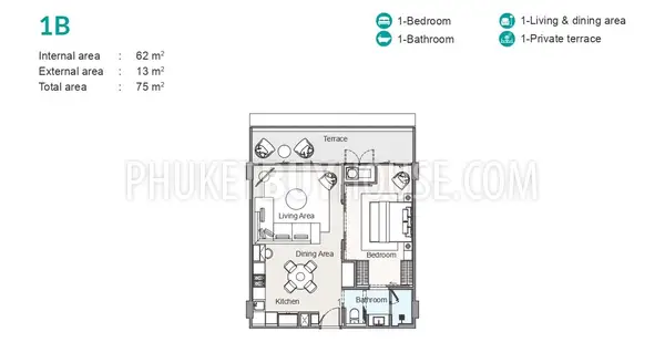 LAG22429: One Bedroom Apartment with Private Terrace in Laguna. Photo #12