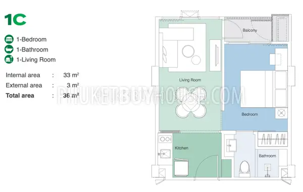 LAG7106: 1 Bedroom Cosy Unit in Bang Tao. Photo #9