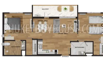 NAY7115: 2 Bedroom Unit in Popular Building in Nai Yang. Photo #4