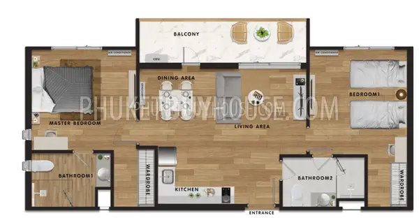 NAY7115: 2 Bedroom Unit in Popular Building in Nai Yang. Photo #4