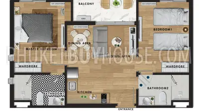 NAY7115: 2 Bedroom Unit in Popular Building in Nai Yang. Photo #5