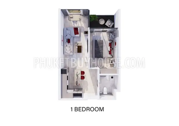 RAW22437: Modern 1-Bedroom Apartment in Rawai, Phuket. Photo #2