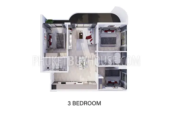 RAW22439: Elegant 3-Bedroom Apartment in Rawai. Photo #3