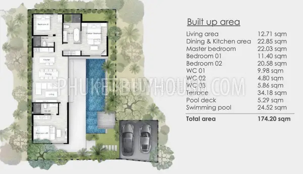 NAI7128: Pool Villa with 3 Bedrooms in Nai Harn. Photo #17