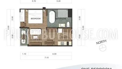 KAR7139: 1-Bedroom Apartment in Karon with Sea View. Fotoğraf #2