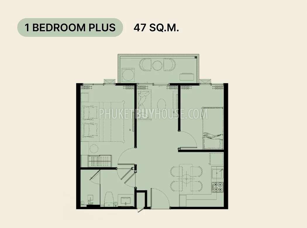 KAT22454: Modern Seaside One Bedroom Plus Apartments for Sale in Kata, Phuket. 照片 #4