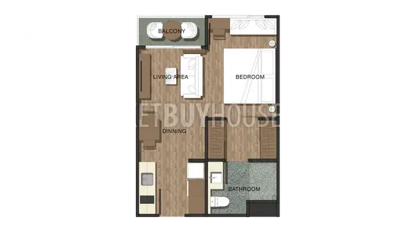 KAR22452: Charming 1-Bedroom Apartment with Mountain Views, Just Steps from Karon Beach Resale. Fotoğraf #4