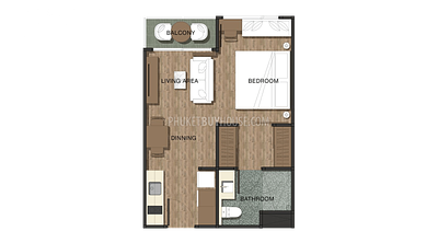 KAR22452: Charming 1-Bedroom Apartment with Mountain Views, Just Steps from Karon Beach Resale. 照片 #4