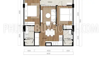 BAN22466: Contemporary 2 Bedroom Flat Near Bangtao Beach, Phuket. Photo #6