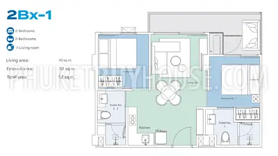 LAG22475: 2-Bedroom Apartment Near Bang Tao Beach, Laguna Resale. Photo #8