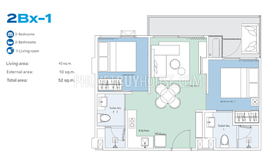 LAG22475: 2-Bedroom Apartment Near Bang Tao Beach, Laguna Resale. 照片 #8