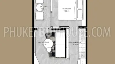 KAM22489: A Contemporary Coastal 1 Bedroom Apartment for Sale with Early bird Prices in Kamala, Phuket. Photo #10