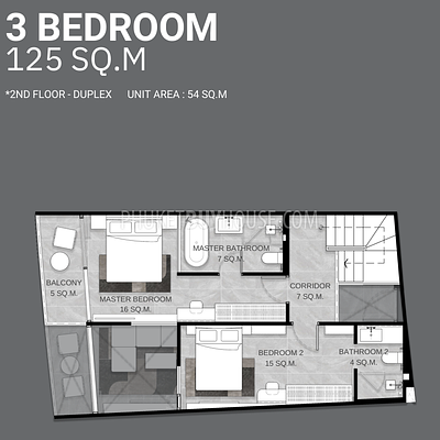 KAM22492: A Contemporary 3-Bedroom Duplex Home for Sale with Early bird Prices in Kamala, Phuket. Photo #12