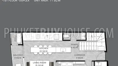 KAM22492: A Contemporary 3-Bedroom Duplex Home for Sale with Early bird Prices in Kamala, Phuket. Photo #11