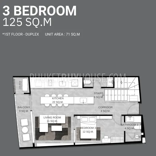KAM22492: A Contemporary 3-Bedroom Duplex Home for Sale with Early bird Prices in Kamala, Phuket. Photo #11