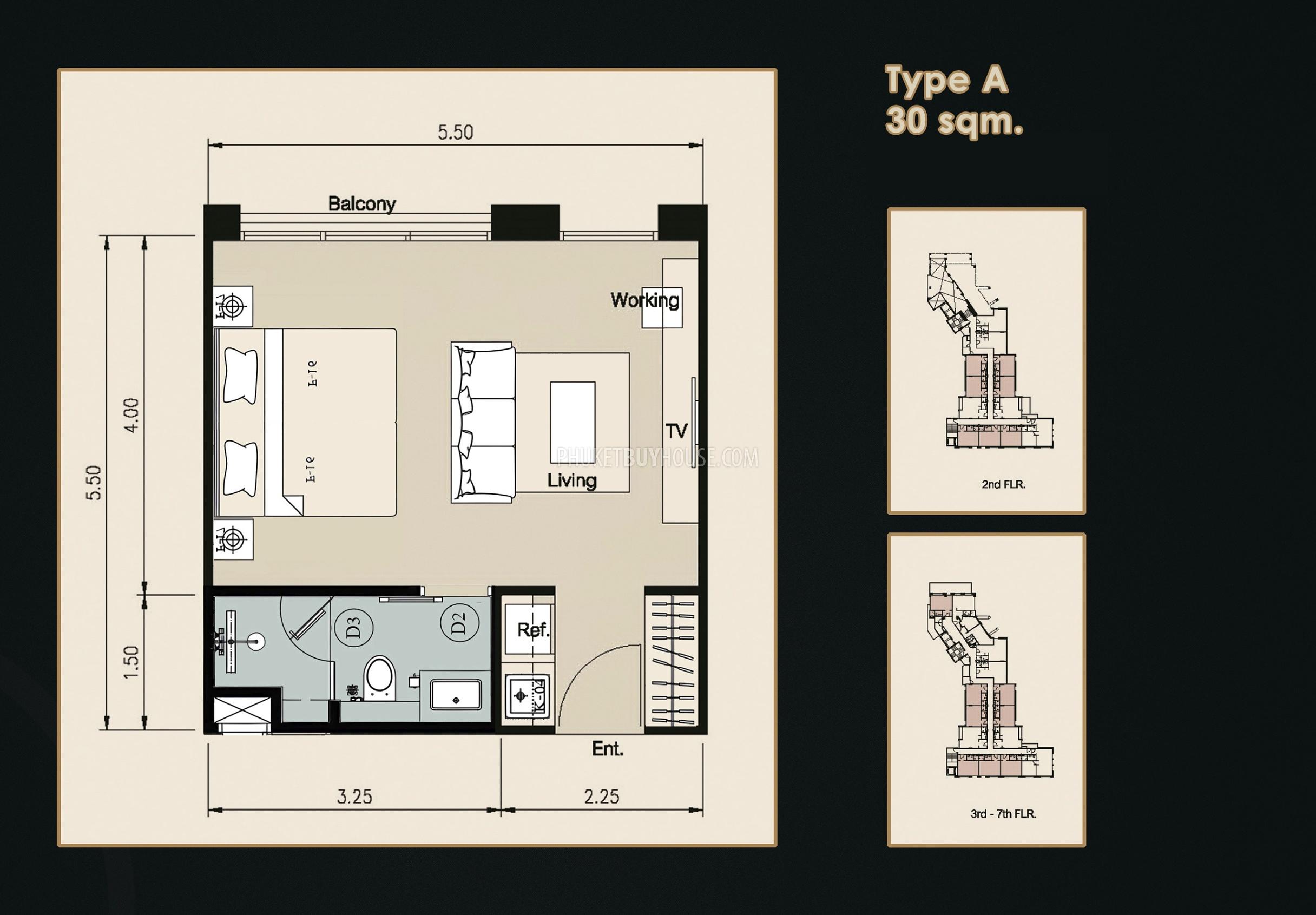 SUR6187: 苏林地区酒店式一室工作室期房公寓. 照片 #32