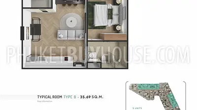 BAN22507: Eco-Friendly 1-Bedroom Near Bangtao Beach. Photo #2