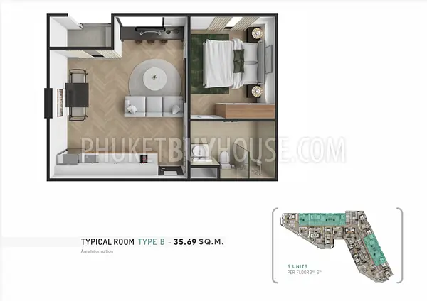 BAN22507: Eco-Friendly 1-Bedroom Near Bangtao Beach. Fotoğraf #2