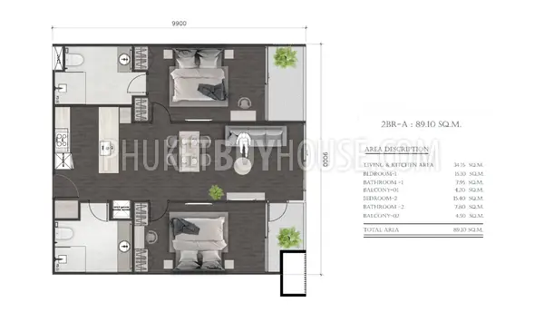 RAW22516: Ideal Two Bedroom apartment in the Heart of Rawai, Phuket. 照片 #6