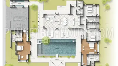 TAL22519: 4-Bedroom Thai-Balinese Pool Villa – Under Construction in Thalang, Phuket. Photo #2