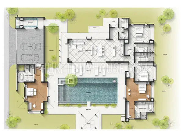 TAL22519: 4-Bedroom Thai-Balinese Pool Villa – Under Construction in Thalang, Phuket. Photo #2