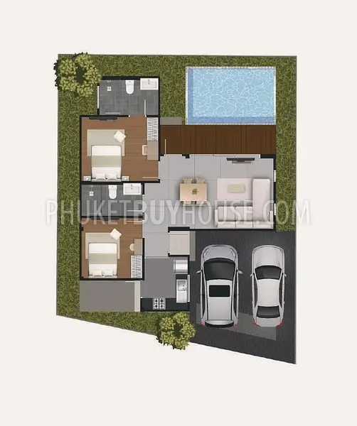 TAL22546: Two Bedroom Villa with Pool and Garden Space in Central Thalang. Photo #2
