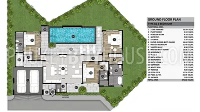 NAY22559: Spacious Balinese-Inspired Pool Villas with 3 Bedrooms Near Naiyang Beach. Photo #9