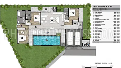 NAY22559: Spacious Balinese-Inspired Pool Villas with 3 Bedrooms Near Naiyang Beach. Photo #10