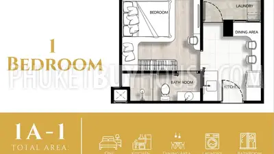 KAM7268: One Bedroom Apartment in Kamala. Photo #7
