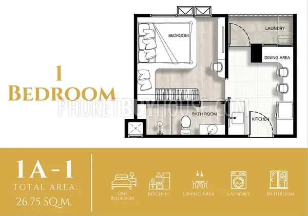 KAM7268: One Bedroom Apartment in Kamala. Photo #7