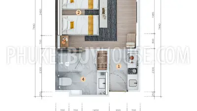 NAI22571: Студия с видом на холмы всего в 250 м от пляжа Равай — отличное решение для инвестиций. Фото #2