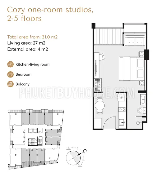 RAW22579: Studio Units Near Rawai Beach in New Boutique Clubhouse-Style Condo - Over 60% Sold. 照片 #4
