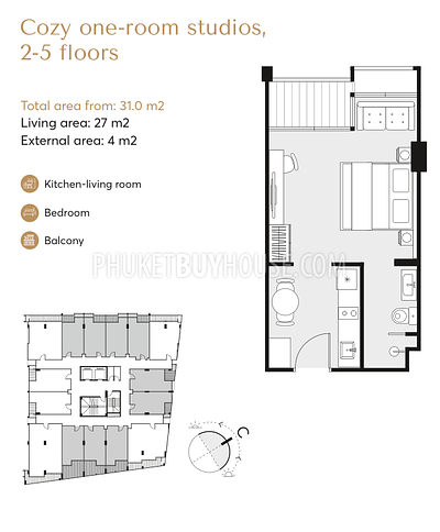 RAW22579: Studio Units Near Rawai Beach in New Boutique Clubhouse-Style Condo - Over 60% Sold . Photo #4