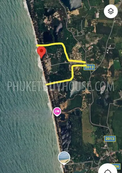 PHA22583: Нетронутый участок земли площадью 78 рай на берегу моря на пляже Бодан. Фото #2