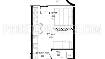 LAY22591: Studio with High ROI and Pet-Friendly Comfort Near Layan. Fotoğraf #8