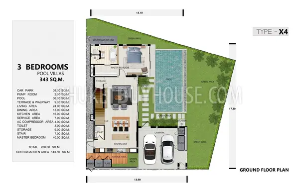 CHE22518: Limited 3 bedroom Pool Villas in Cherngtalay, Phuket. Photo #3