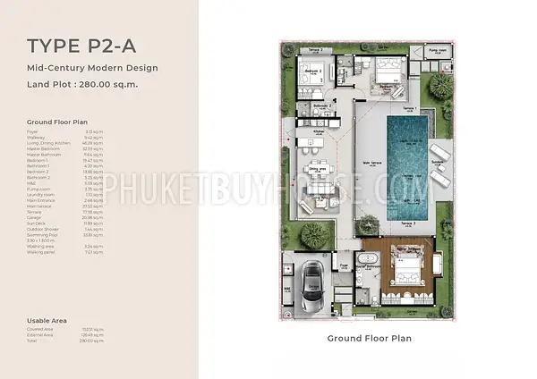 TAL22614: Timeless Mid-Century Villa with Private Pool and Garden in Northern Phuket for Sale. 照片 #3