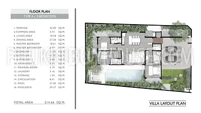 RAW7334: Three Bedroom Villa Amongst Lush Garden in Rawai. Photo #16