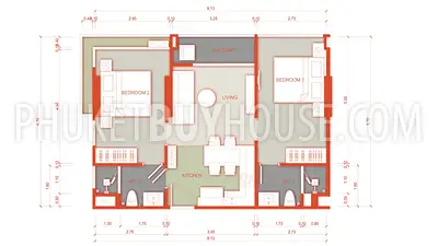TAL22635: New Stylish 2 Bedroom Apartment in a Modern Condominium in Talang for Sale. 照片 #2