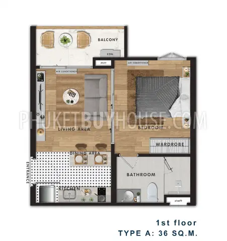 NAY22280: Apartment with Garden Access in Nai Yang with Negotiable Price. Fotoğraf #12