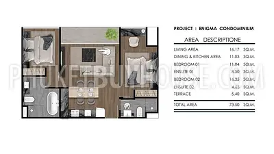 RAW22345: Stylish Coastal Living in Two bedroom Apartment for Sale Near Nai Harn Beach. Fotoğraf #3