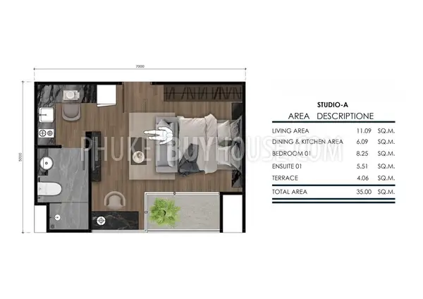 RAW22344: Stylish Coastal Living in Studio for Sale Near Nai Harn Beach. Photo #3