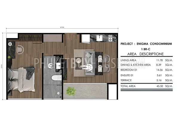 RAW22346: Stylish Coastal Living in One Bedroom Apartment for Sale Near Nai Harn Beach. Photo #2